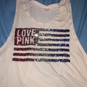 A white Victoria’s Secret crop top